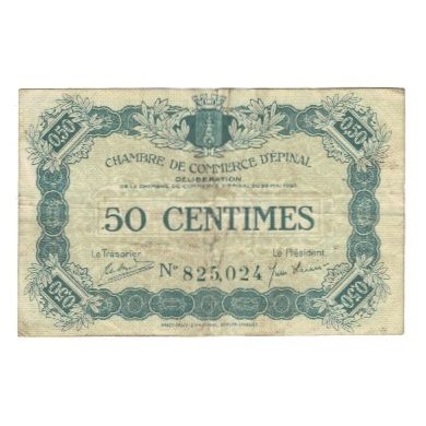 Francja, Epinal, 50 Centimes, 1923, VF(20-25), Pirot:56-12
