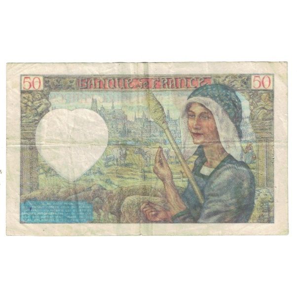 France, 50 Francs, Jacques Coeur, 1940, P. Rousseau and R. Favre-Gilly