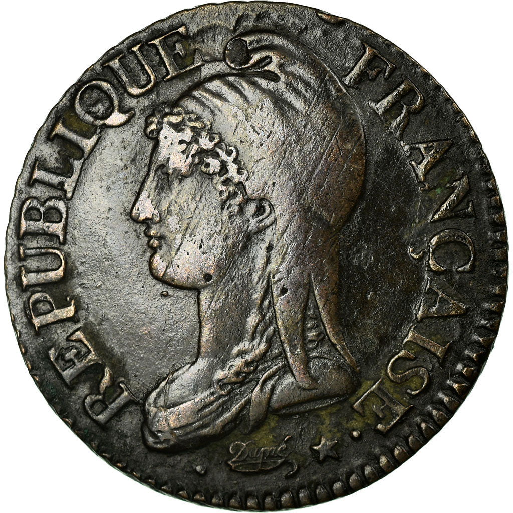 Münze, Frankreich, Dupré, 5 Centimes, 1797, Strasbourg, S, Bronze, KM:640.4