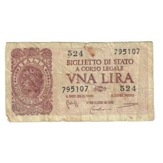 Billet, Italie, 1 Lira, 1944, 1944-11-23, KM:29c, TB