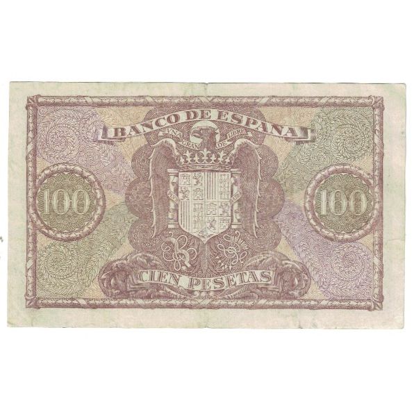 Nota, Espanha, 100 Pesetas, 1940, 1940-01-09, KM:118a, EF(40-45)