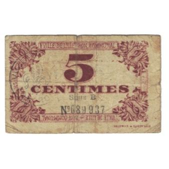 France, Lille, 5 Centimes, 1912, Bon Communal, VF(20-25), Pirot:59-1630