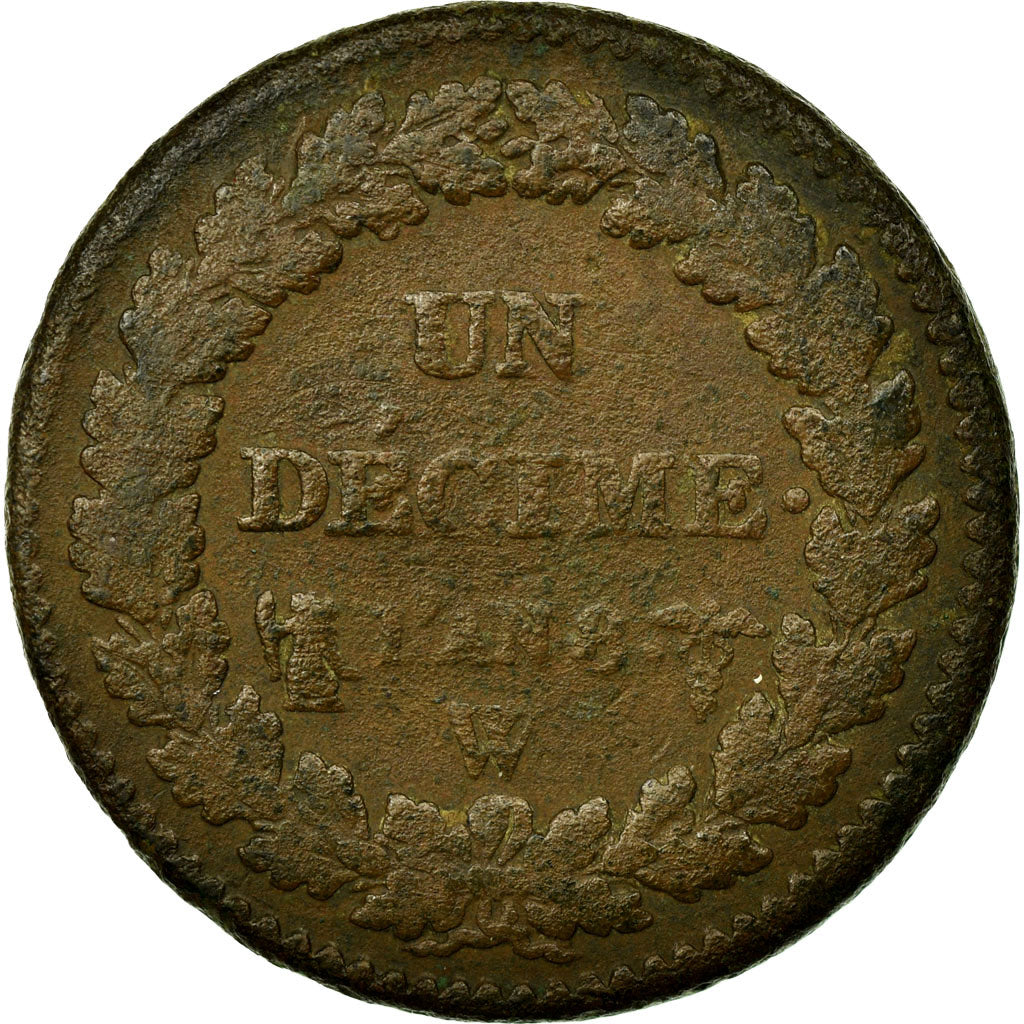 Coin, France, Dupré, Decime, 1799, Lille, F(12-15), Bronze, KM:644.11