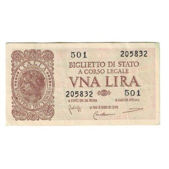 Billete, 1 Lira, 1944, Italia, 1944-11-23, KM:29a, MBC