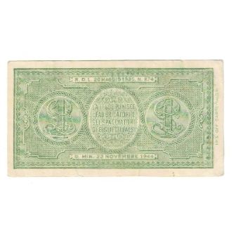 Billete, 1 Lira, 1944, Italia, 1944-11-23, KM:29a, MBC