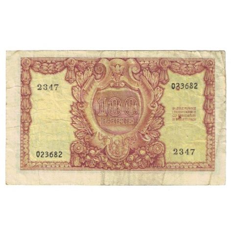 Banknote, Italy, 100 Lire, 1951, 1951-12-31, KM:92a, VF(20-25)