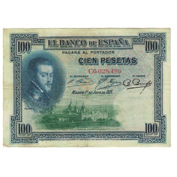 Biljet, Spanje, 100 Pesetas, 1925, 1925-07-01, KM:69a, TB+