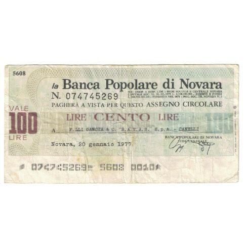 Billet, Italie, 100 Lire, 1977, 1977-05-20, Novara, TB