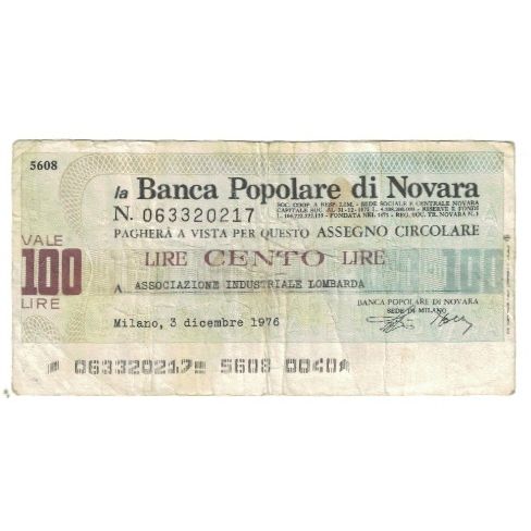 Billete, 100 Lire, 1976, Italia, 1976-12-03, Novara, BC