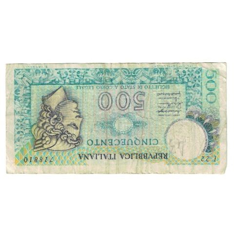 Nota, Itália, 500 Lire, 1976, 1976-12-20, KM:94, VF(20-25)