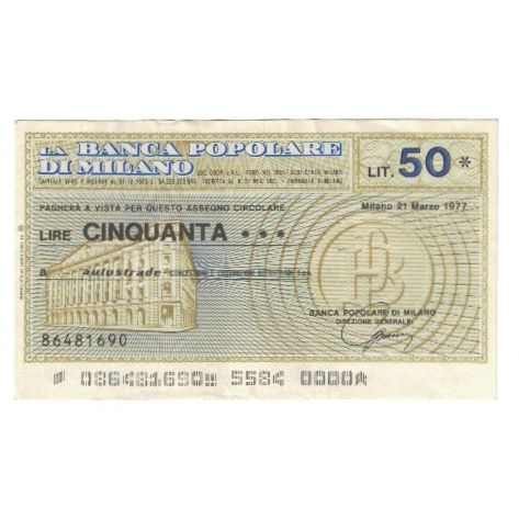 Geldschein, Italien, 50 Lire, 1977, 1977-02-21, Milano, SS