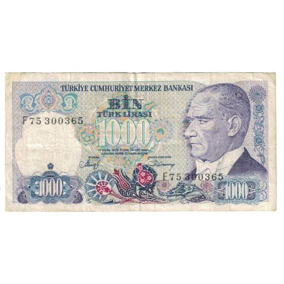 Banknote, Turkey, 1000 Lira, KM:196, VF(20-25)