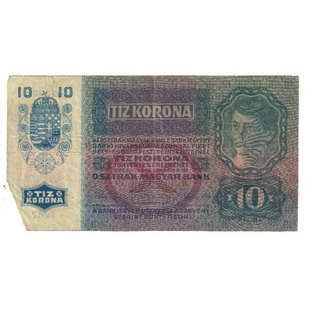 Banknote, Hungary, 10 Korona, 1915, KM:19, VF(20-25)