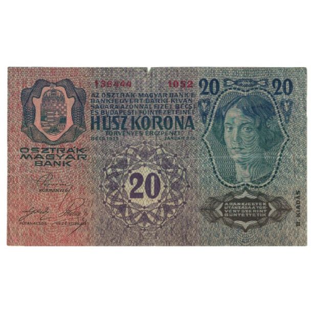 Banknote, Hungary, 20 Korona, 1913, 1913-01-02, KM:23, VF(20-25)