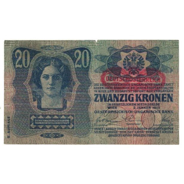 Banknote, Hungary, 20 Korona, 1913, 1913-01-02, KM:23, VF(20-25)