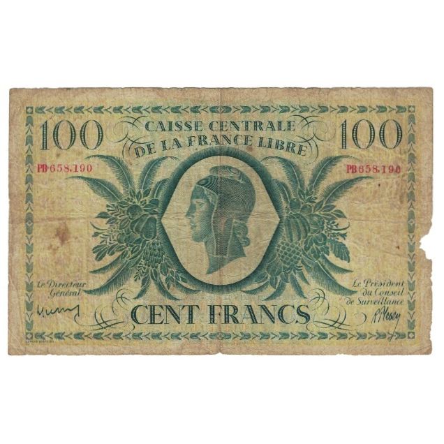 Banknote, French Equatorial Africa, 100 Francs, 1941, 1941-12-02, KM:13a