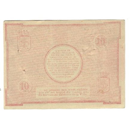 France, Lille, 10 Francs, 1914, AU(50-53), Pirot:59-1604