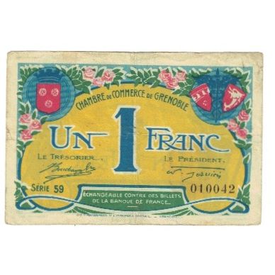 Frankreich, Grenoble, 1 Franc, 1917, SS, Pirot:63-20