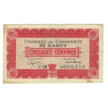 Francja, Nancy, 50 Centimes, 1917, EF(40-45), Pirot:87-1