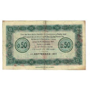 Francja, Nancy, 50 Centimes, 1917, EF(40-45), Pirot:87-1