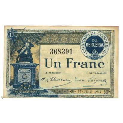 Francia, Bergerac, 1 Franc, 1917, SPL-, Pirot:24-27