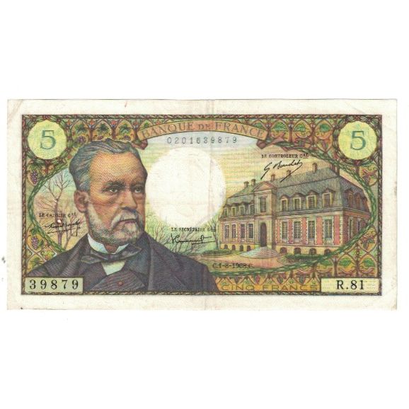 France, 5 Francs, Pasteur, 1968, R.Tondu-P.Gargam-H.Morant, 1968-08-01, TTB