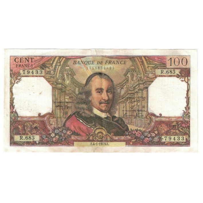 Francia, 100 Francs, Corneille, 1973, P. Rousseau and R. Favre-Gilly