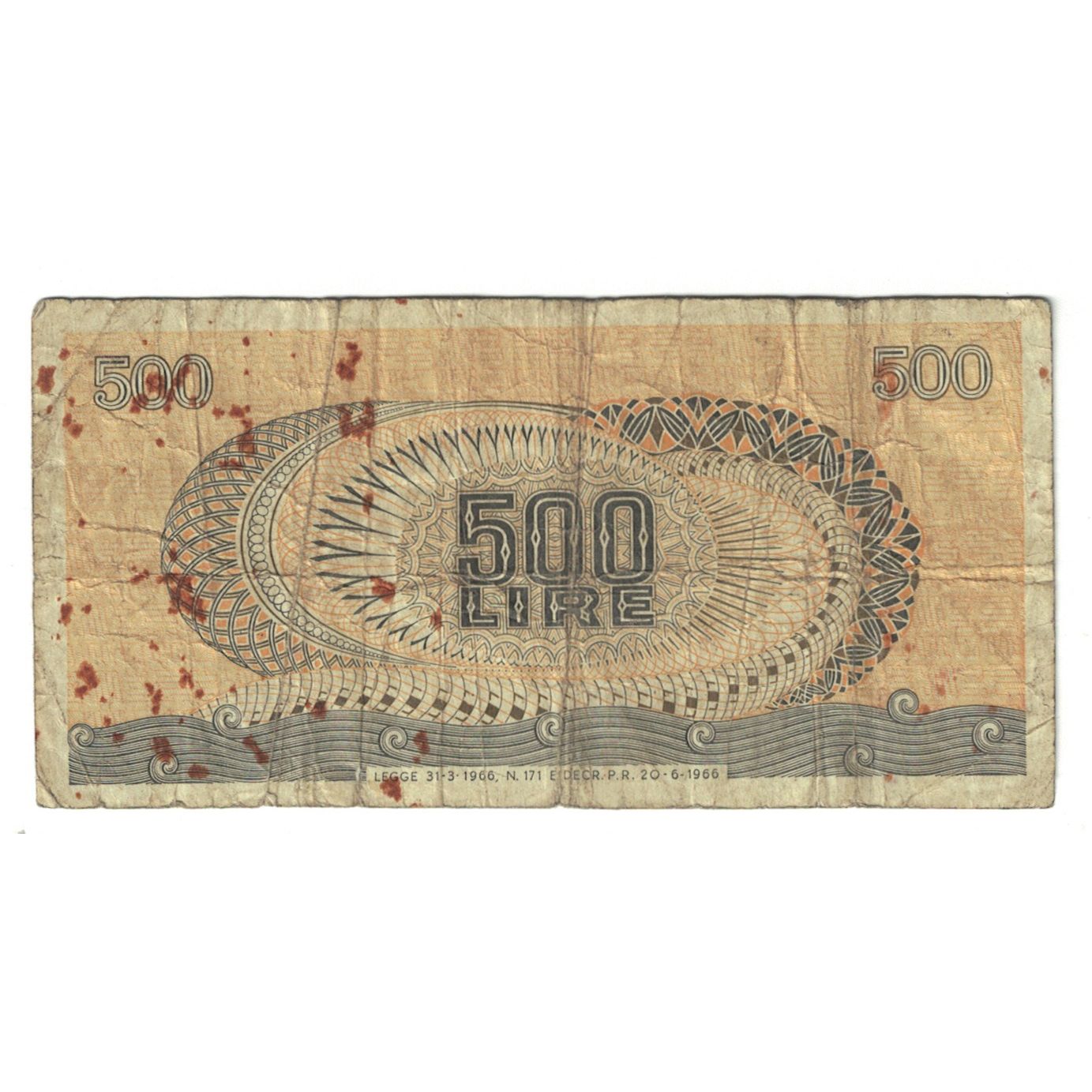 Geldschein, Italien, 500 Lire, 1966, 1966-06-20, KM:93a, SGE