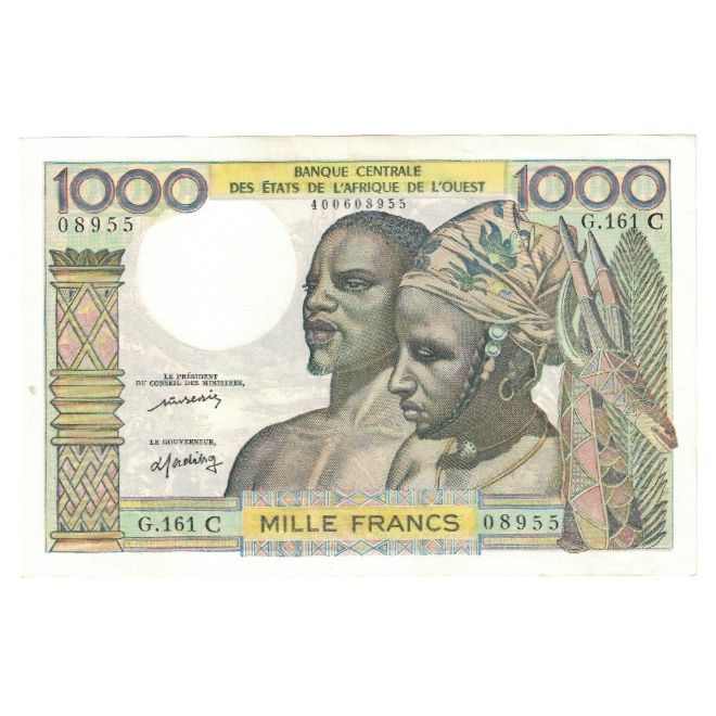 West African States, 1000 Francs, AU(55-58)