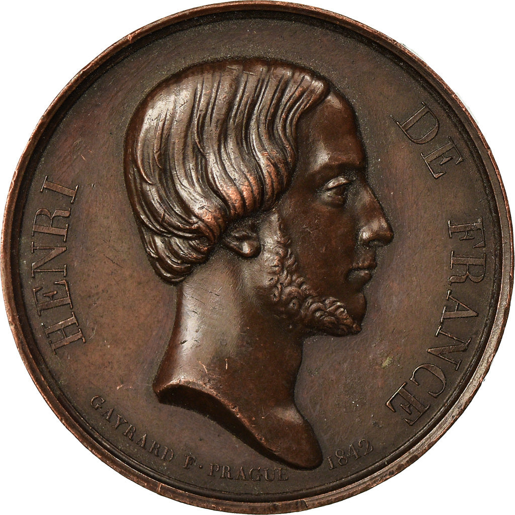 Frankrijk, Medaille, Henri De France, History, 1842, Gayrard, ZF+, Koper