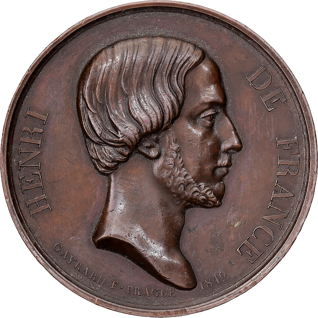 France, Medal, Henri De France, History, 1842, Gayrard, AU(50-53), Copper