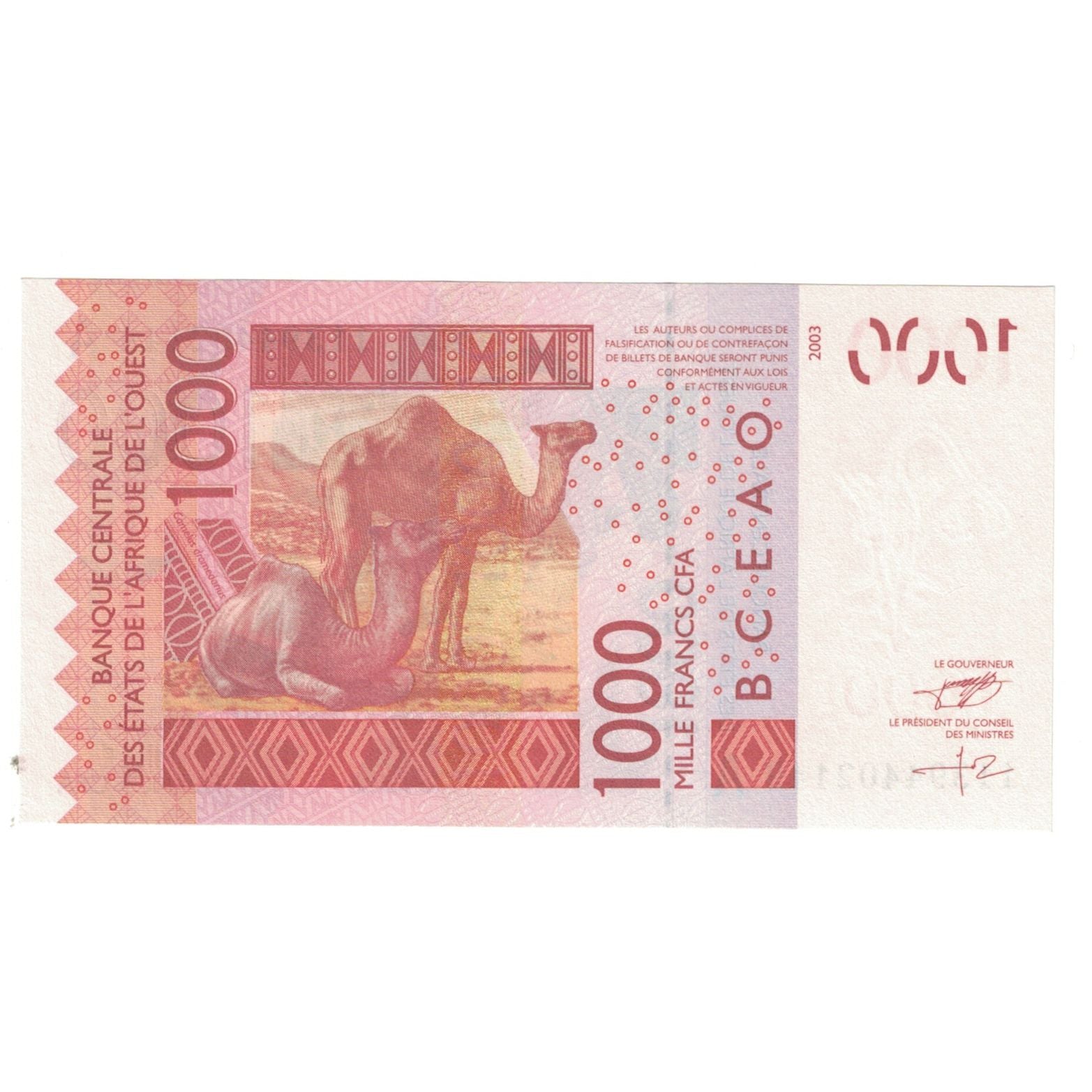 Banknote, West African States, 1000 Francs, 2003, KM:715Ka, UNC(65-70)
