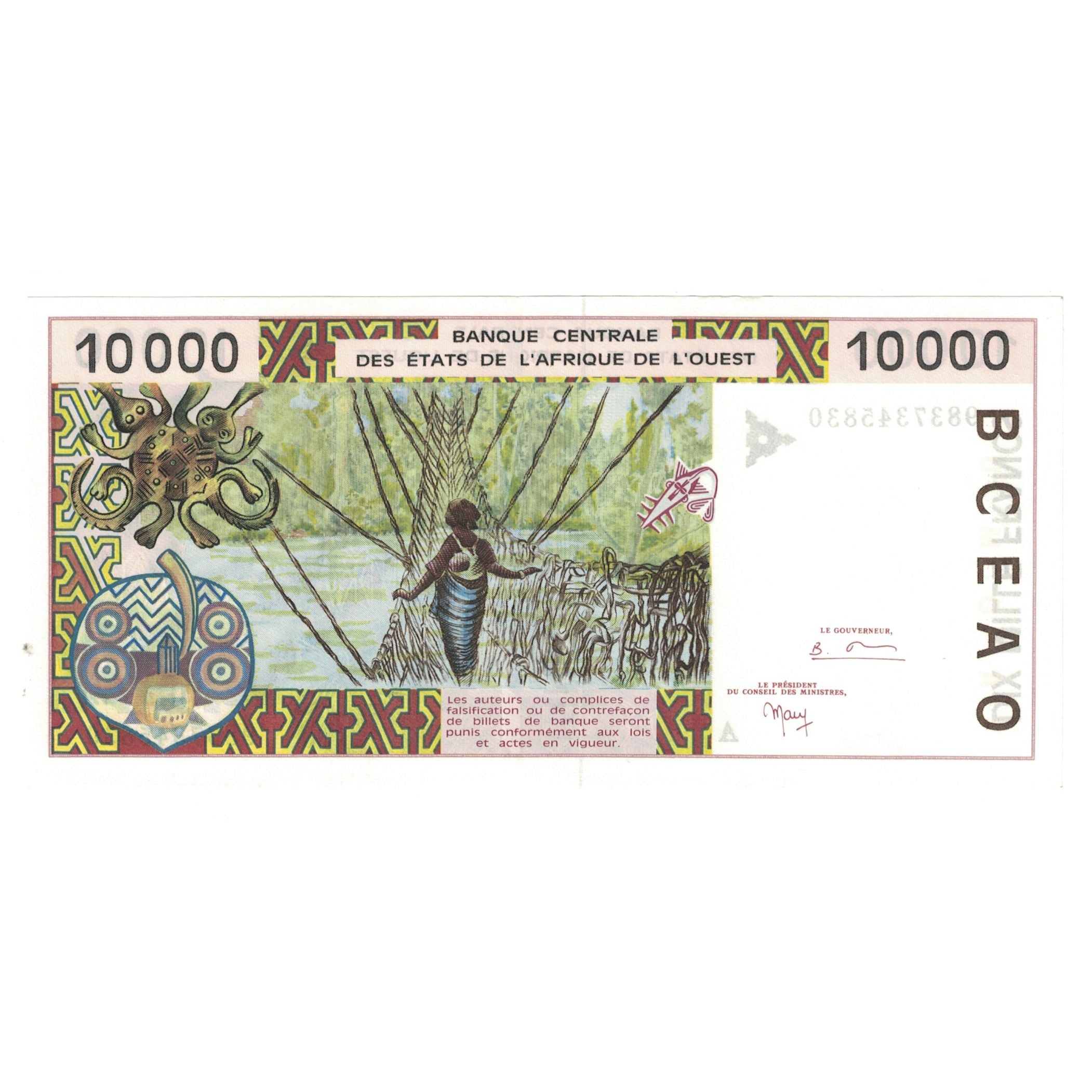 Banknote, West African States, 10,000 Francs, KM:114Ae, UNC(65-70)