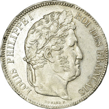 Coin, France, Louis-Philippe, 5 Francs, 1842, Strasbourg, AU(55-58), Silver