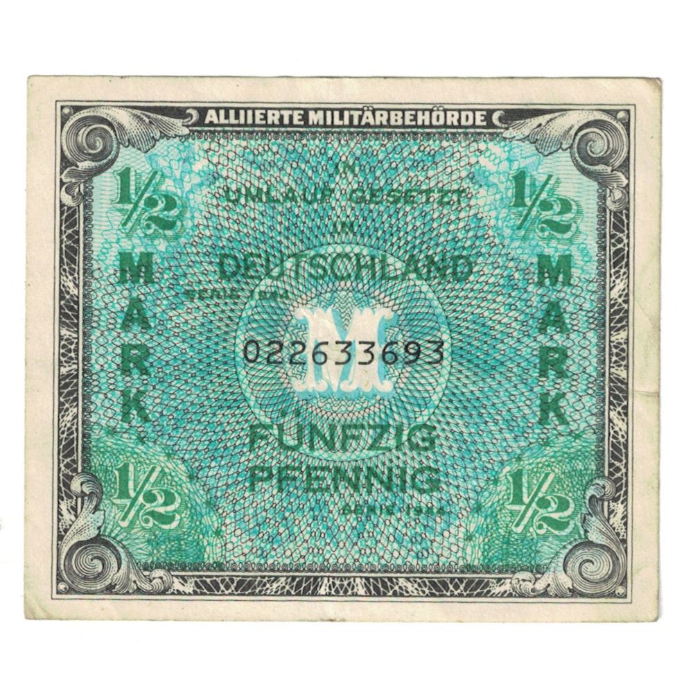 Banconote, Germania, 1/2 Mark, 1944, KM:191a, BB