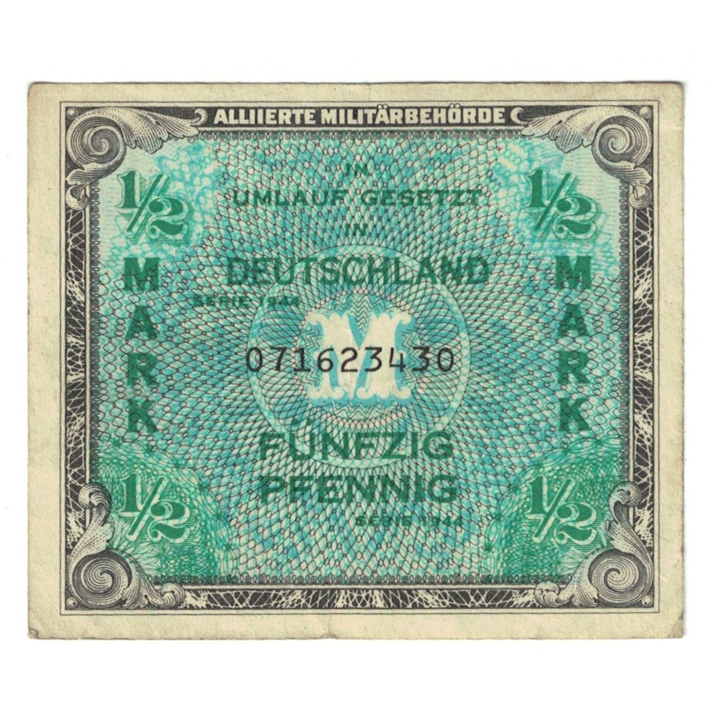 Geldschein, Deutschland, 1/2 Mark, 1944, KM:191a, S
