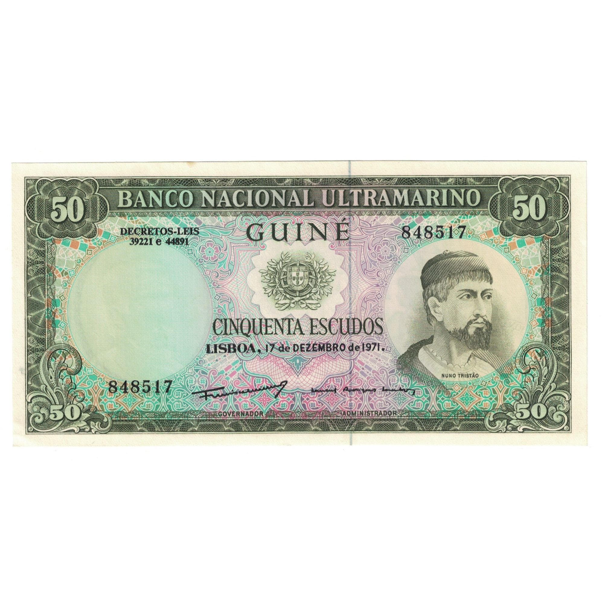 Banknote, Portuguese Guinea, 50 Escudos, 1971, 1971-12-17, KM:44a, UNC(63)