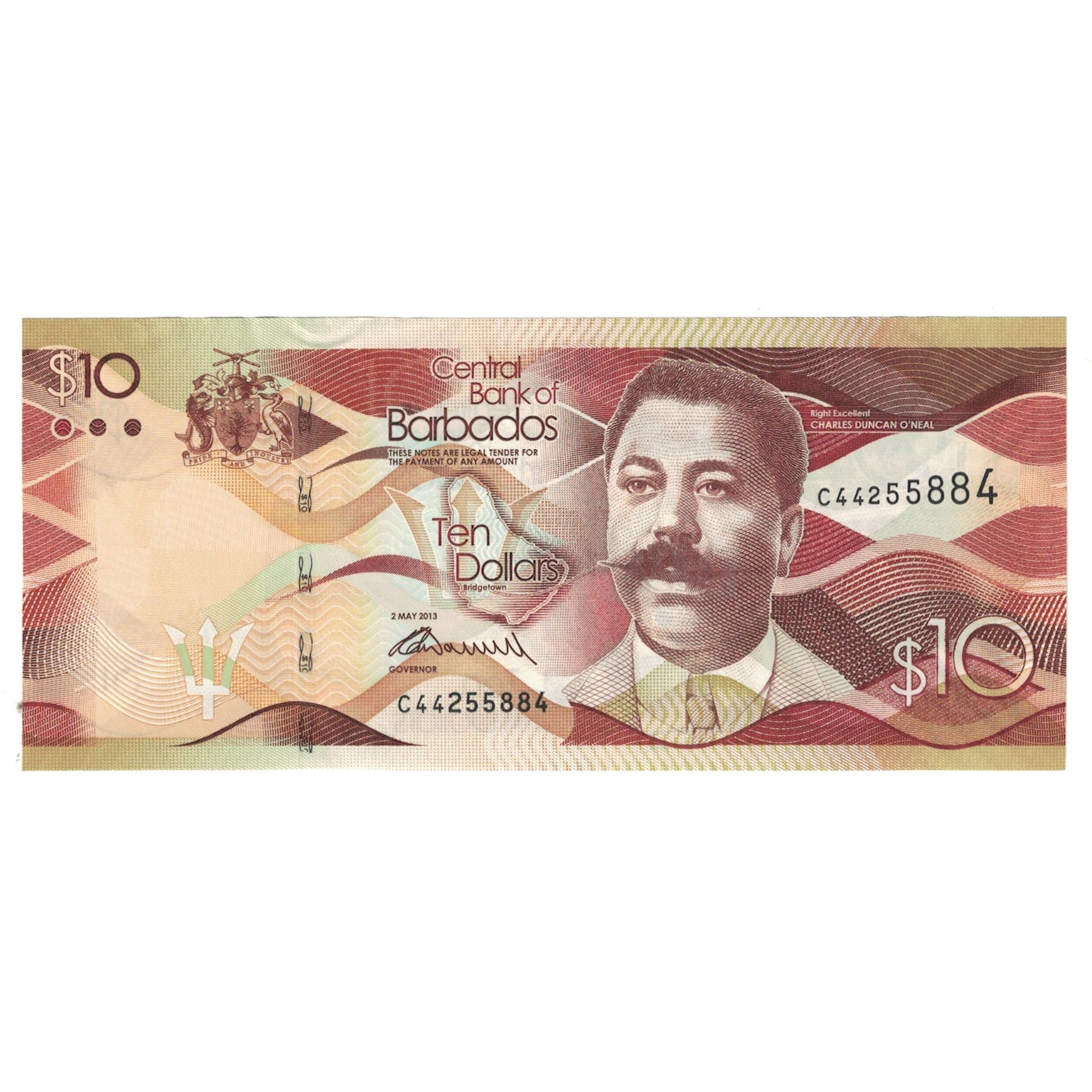 Billet, Barbados, 10 Dollars, NEUF