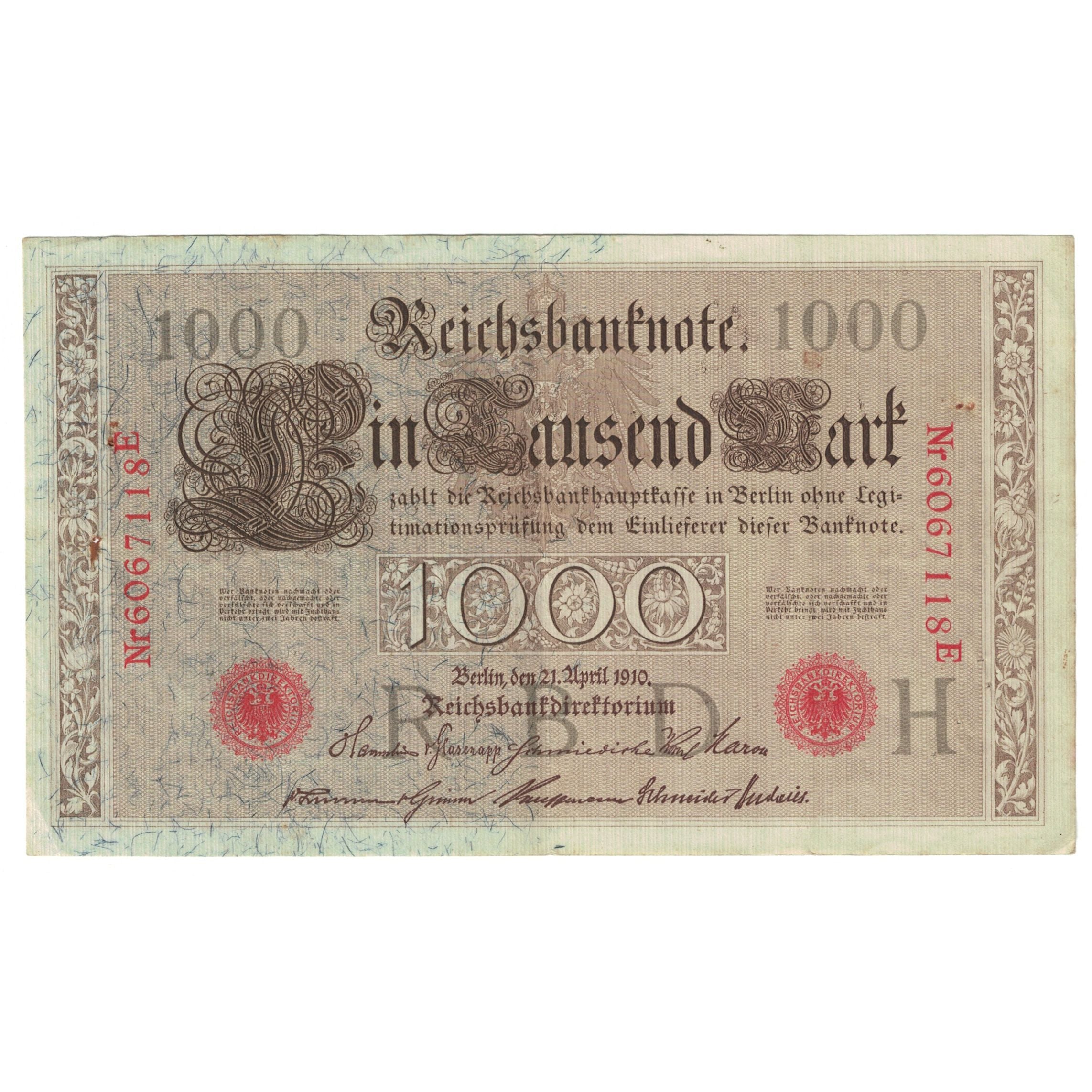 Banknote, Germany, 1000 Mark, 1910, 1910-04-21, KM:44a, EF(40-45)
