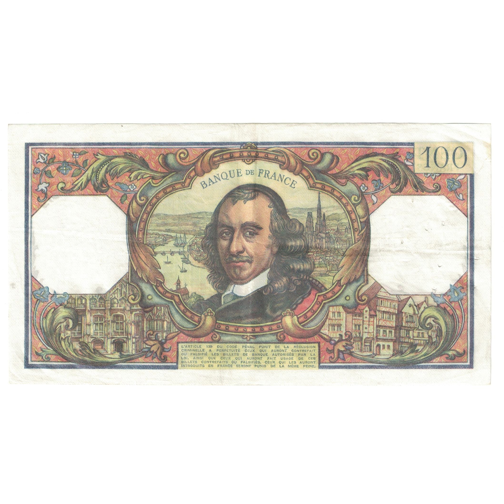 França, 100 Francs, Corneille, 1976, Y.1015, AU(50-53), Fayette:65.55, KM:149f