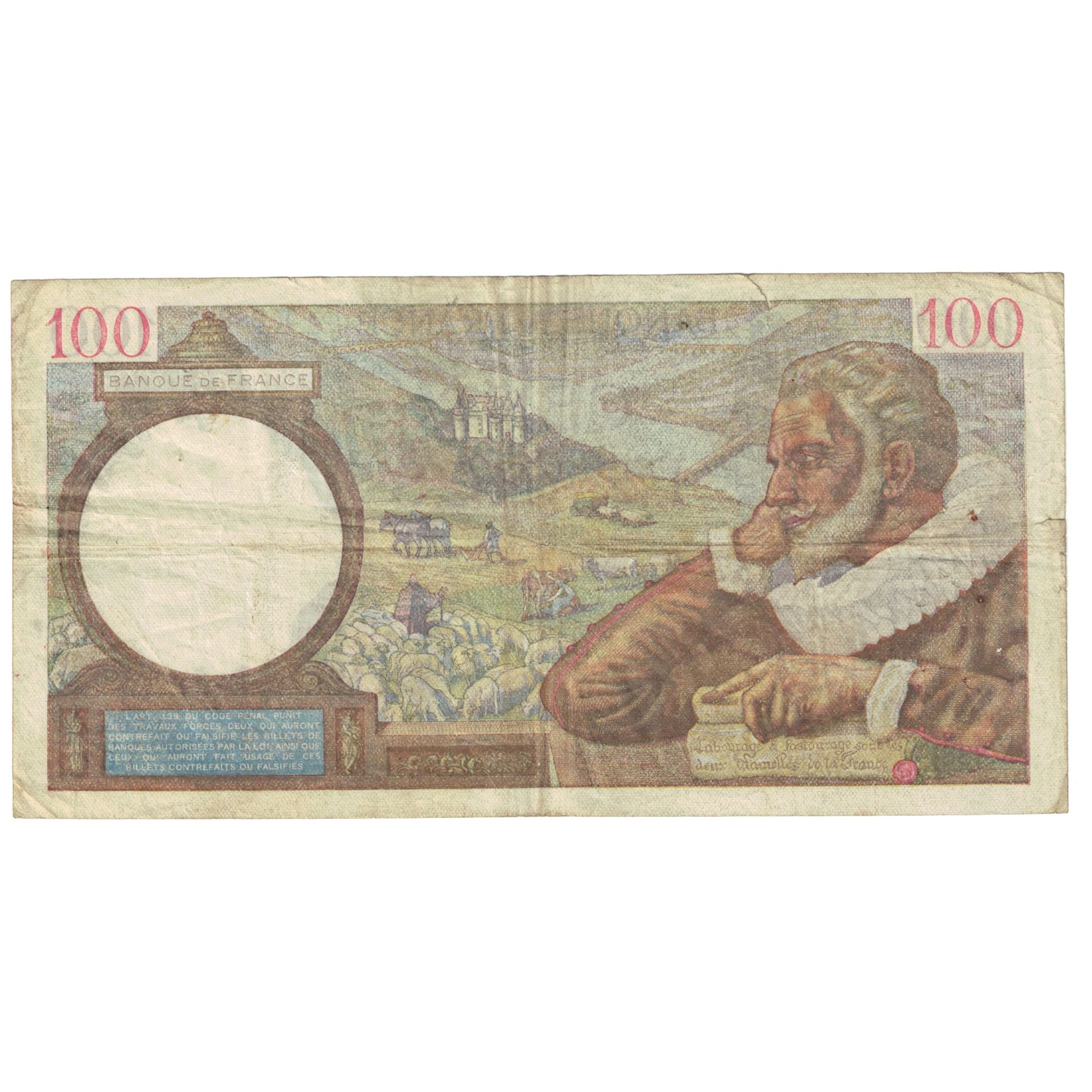 Francia, 100 Francs, Sully, 1942, K.28877, BC, Fayette:26.67, KM:94