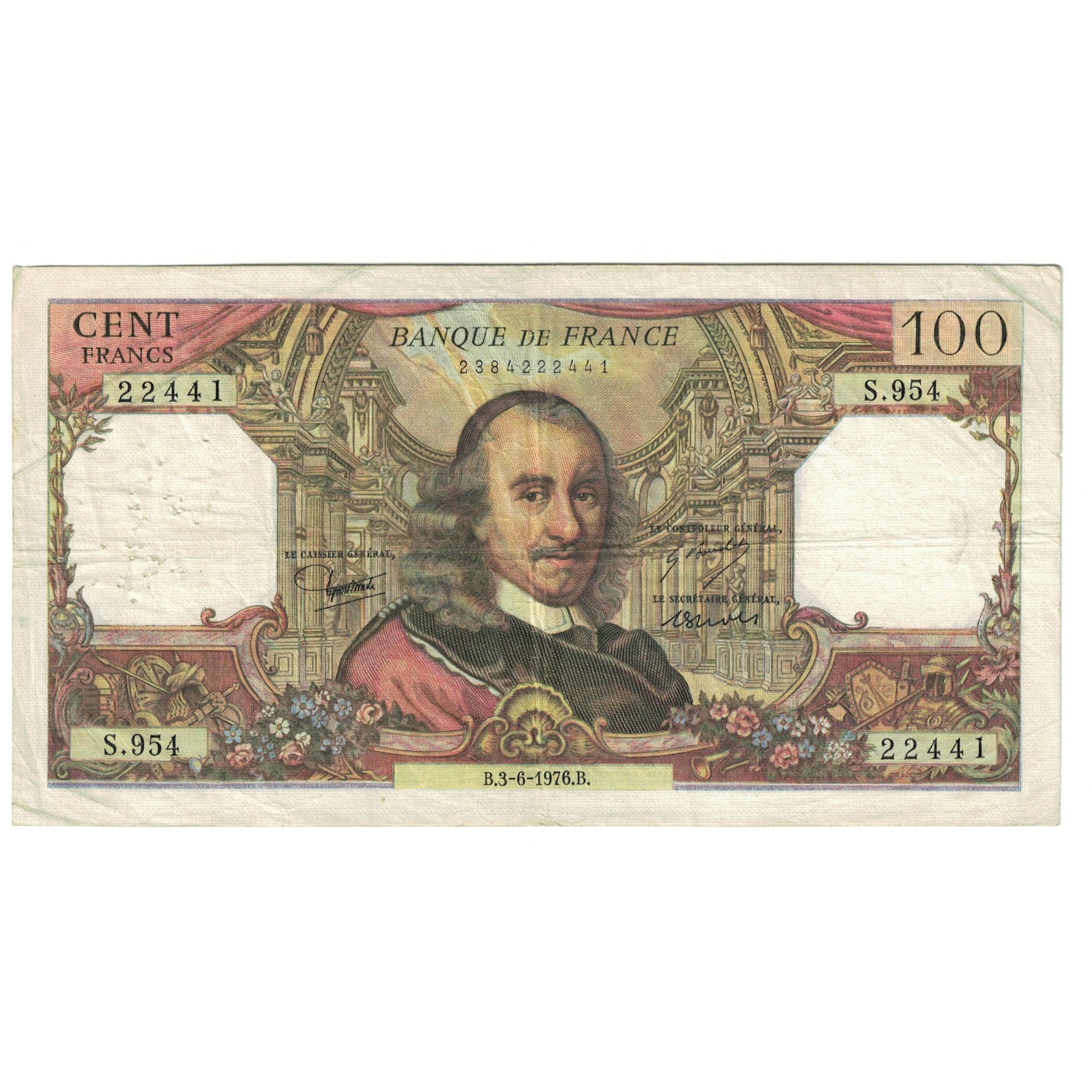 France, 100 Francs, Corneille, 1976, S.954, TB, Fayette:65.53, KM:149f