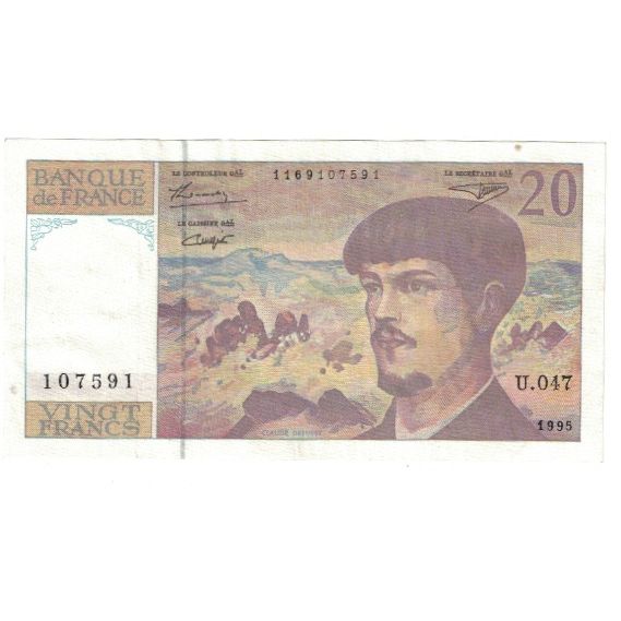 Frankrijk, 20 Francs, Debussy, 1995, U.047, SUP, Fayette:66ter.1, KM:151h