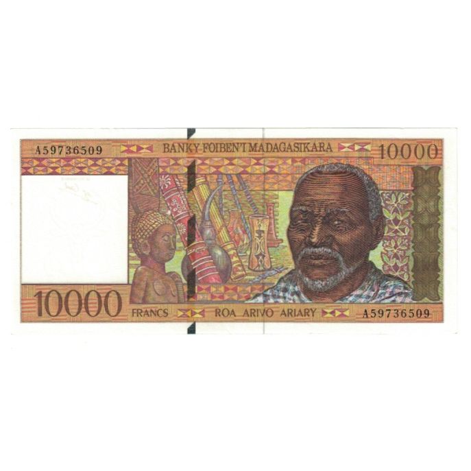 Banknote, Madagascar, 10,000 Francs = 2000 Ariary, KM:79b, UNC(65-70)