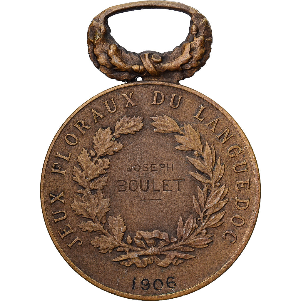 France, Jeux Floraux du Languedoc, Medal, 1906, Excellent Quality, Pillet