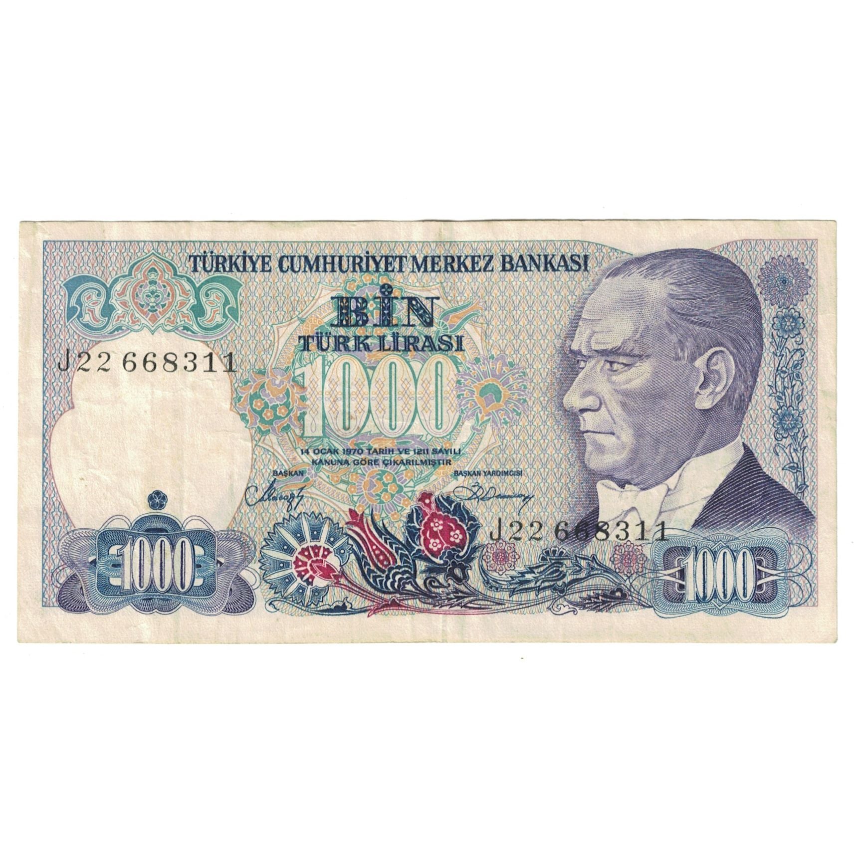 Billete, 1000 Lira, Turquía, KM:196, MBC