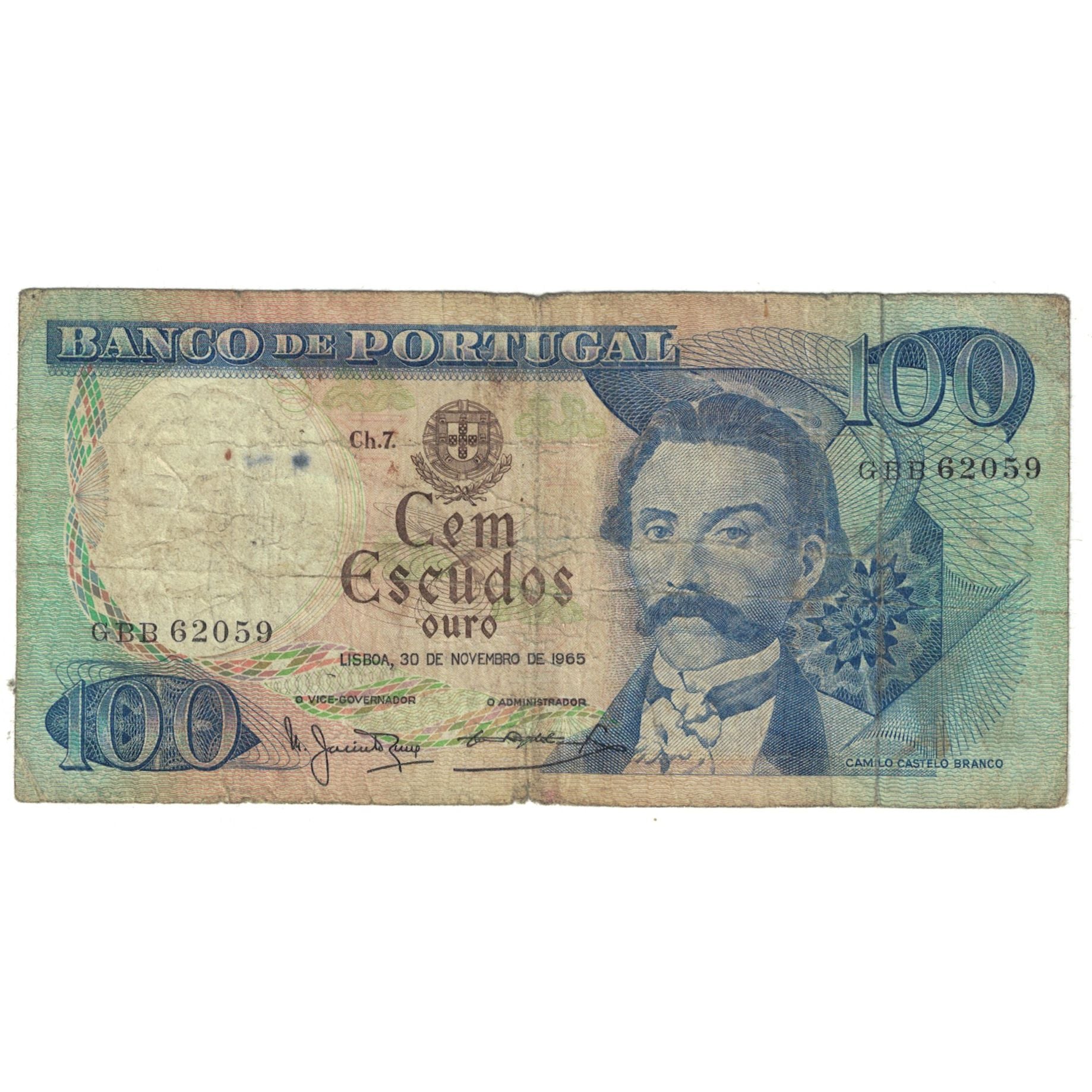 Billete, 100 Escudos, 1965-1980, Portugal, 1965-11-30, KM:169a, RC+