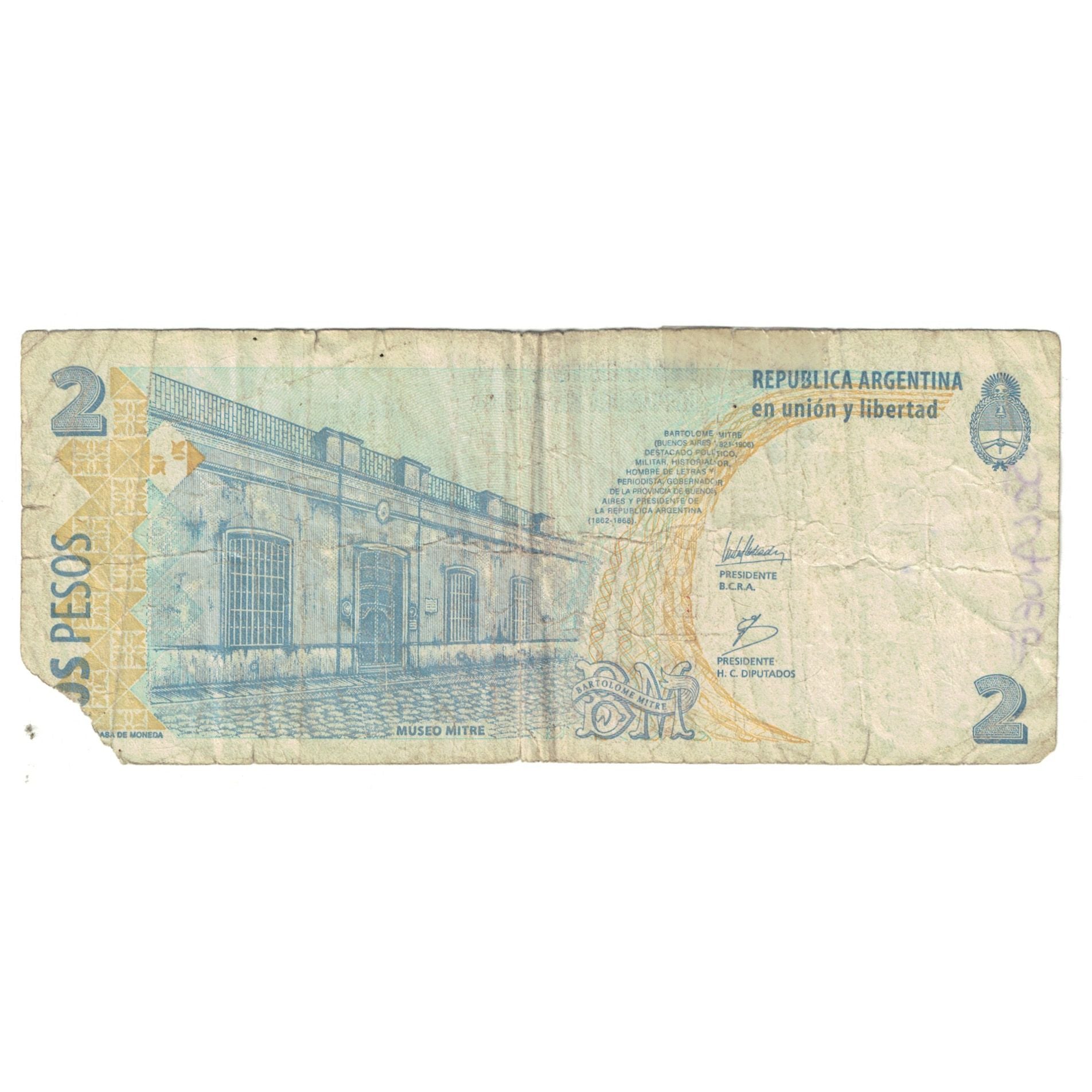 Banknote, Argentina, 2 Pesos, KM:346, F(12-15)