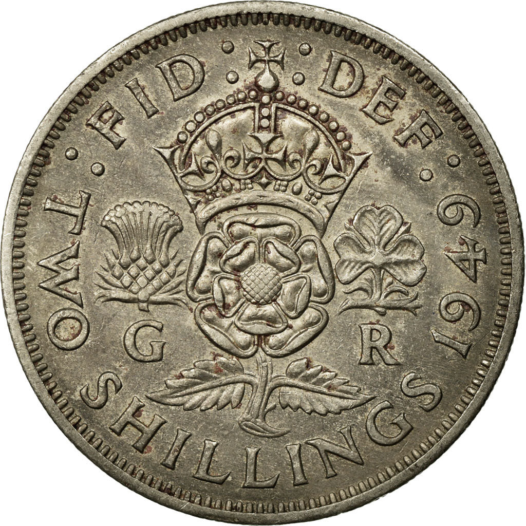 Coin, Great Britain, George VI, Florin, Two Shillings, 1949, EF(40-45)