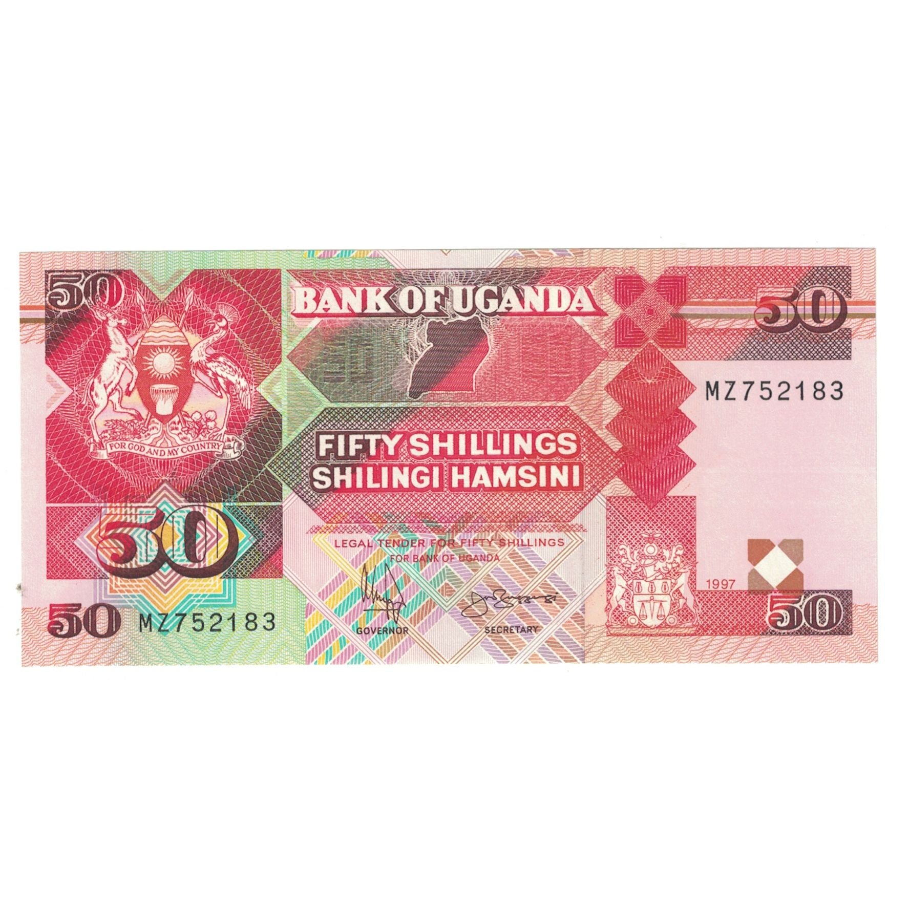 Biljet, Oeganda, 50 Shillings, 1997, KM:30c, NIEUW